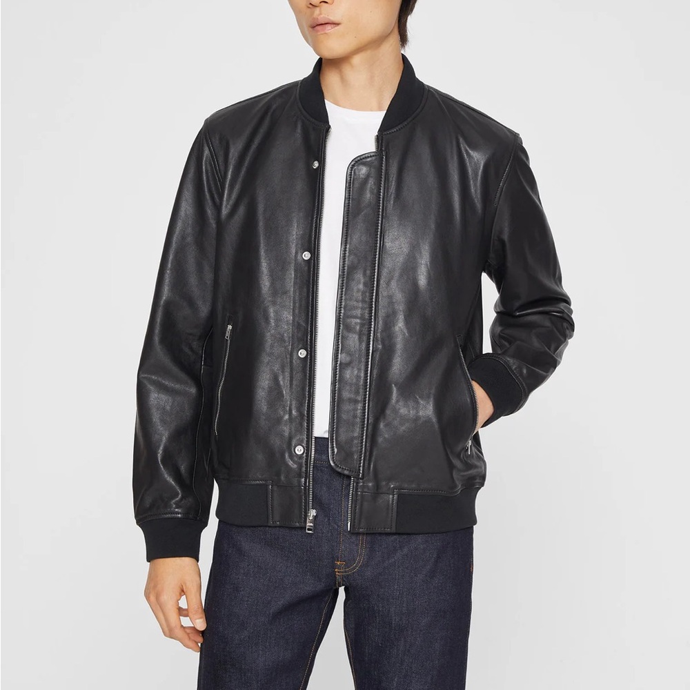 Club Monaco Leather Bomber jacket